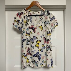 Old Navy Butterfly Print V-Neck Top